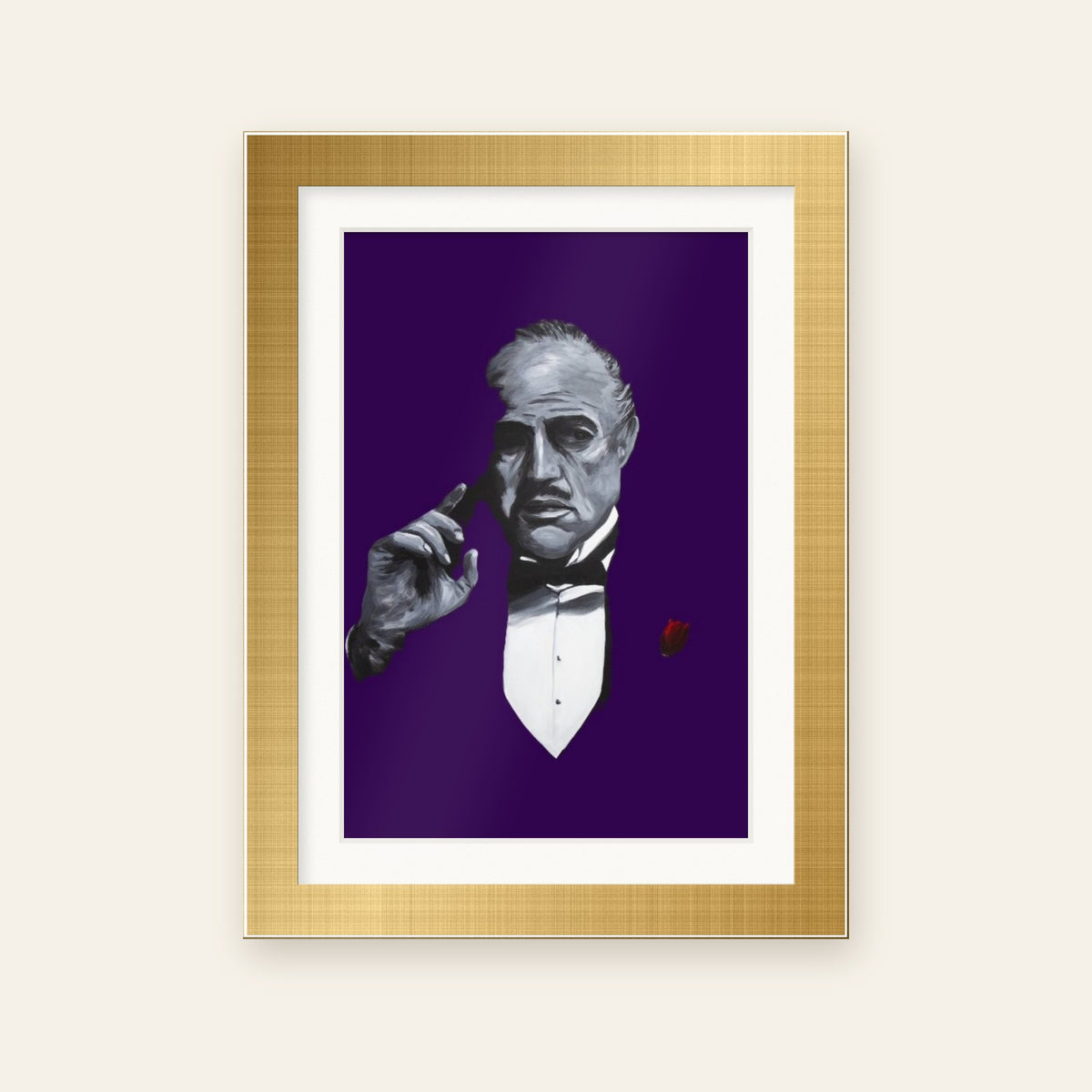 GOD FATHER PURPLE miniature in a gold frame